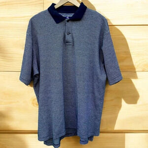 Blue and White Striped Ralph Lauren Polo Sport Polo Shirt, Extra Large